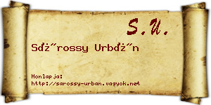 Sárossy Urbán névjegykártya
